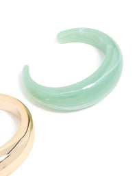 Gold & Green Acrylic Wrist Cuffs 2-Pack - link has visual effect only