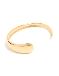 Waterproof Gold Plated Stainless Steel Asymmetrical Wrist Cuff - link has visual effect only