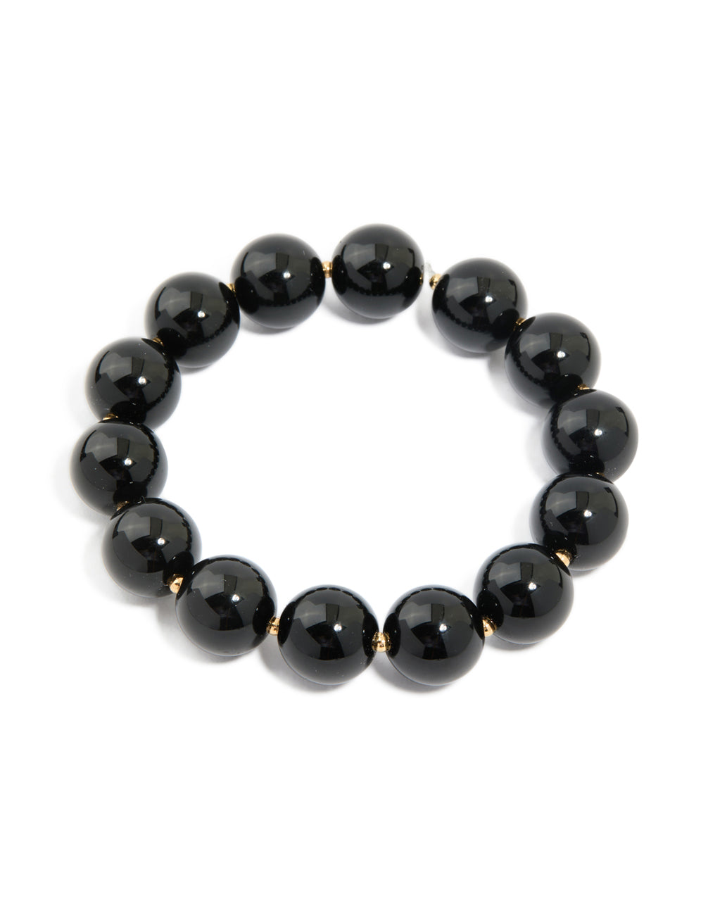 Black Acrylic Beaded Stretch Bracelet