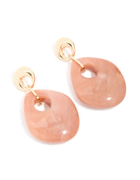 Gold & Pink Acrylic Drop Earrings - link has visual effect only