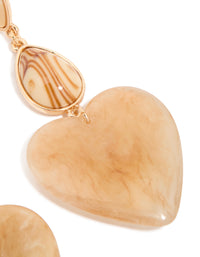 White Acrylic Chunky Hearts Drop Earrings - link has visual effect only