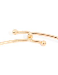 Gold Dark Brown Marbled Stone Torque Necklace - link has visual effect only