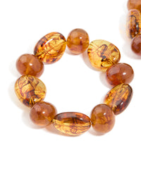 Brown Acrylic Beaded Stretch Bracelets 2-Pack - link has visual effect only