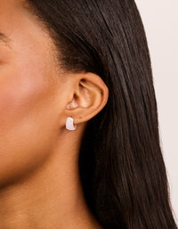 Rose Gold Plated Cubic Zirconia Pave Huggie Earrings - link has visual effect only