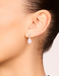 Rose Gold Plated Pink Cubic Zirconia Drop Earrings - link has visual effect only