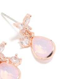 Rose Gold Plated Pink Cubic Zirconia Drop Earrings - link has visual effect only