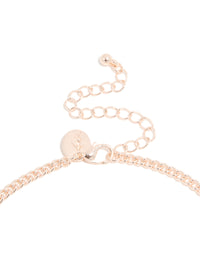 Rose Gold Plated Cubic Zirconia Layered Drop Pendant Necklace - link has visual effect only
