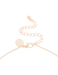 Rose Gold Plated Cubic Zirconia Dainty Floral Cupchain Necklace - link has visual effect only