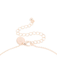 Rose Gold Plated Pink Cubic Zirconia Double Heart Pendant Necklace - link has visual effect only