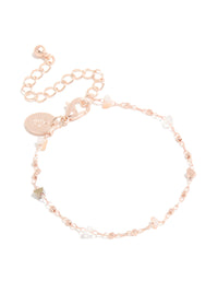 Rose Gold Plated Semi Precious Stone Station Bracelet - link has visual effect only