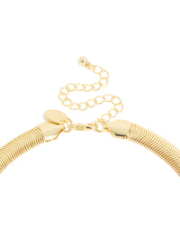 Gold Plated Diamante Centre Thick Snake Chain Necklace - link has visual effect only