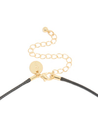 Gold Plated Swirl Pendant Cord Necklace - link has visual effect only