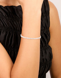 Silver Plated Cubic Zirconia Zig Zag Tennis Bracelet - link has visual effect only
