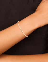 Gold Plated Cubic Zirconia Dainty Oval Tennis Bracelet - link has visual effect only