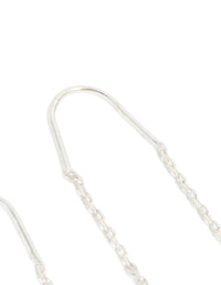 Silver Plated Cubic Zirconia Butterfly Thread Through Earrings - link has visual effect only