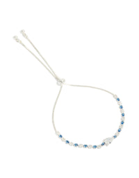 Silver Plated Blue Cubic Zirconia Teardrop Toggle Bracelet - link has visual effect only