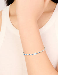 Silver Plated Blue Cubic Zirconia Teardrop Toggle Bracelet - link has visual effect only