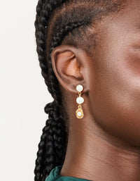 Gold Plated Freshwater Pearls Molten Drop Earrings - link has visual effect only