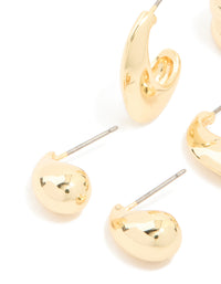 Gold Plated Brass Multi Teardrop Earrings 3-Pack - link has visual effect only