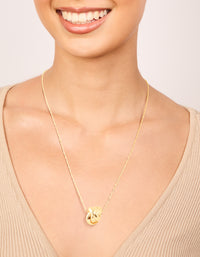 Gold Plated Brass Medium Knot Pendant Necklace - link has visual effect only