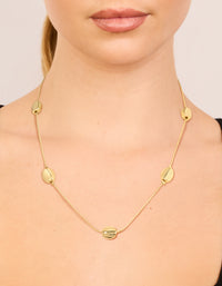 Gold Plated Molten Pebbles Charm Necklace - link has visual effect only