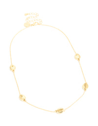 Gold Plated Molten Pebbles Charm Necklace - link has visual effect only