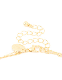 Gold Plated Brass Cubic Zirconia Mary Pendant & Ball Chain Layered Necklace - link has visual effect only