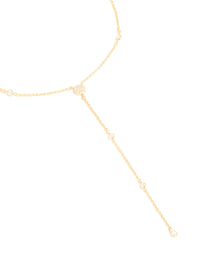 Gold Plated Cubic Zirconia Y-Necklace - link has visual effect only