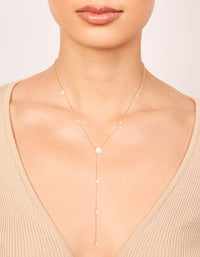 Gold Plated Cubic Zirconia Y-Necklace - link has visual effect only