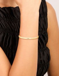 Gold Plated Cubic Zirconia Tennis & Cuff Toggle Bracelets 2-Pack - link has visual effect only