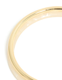Cream Acrylic & Gold Plated Linked Bangle - link has visual effect only