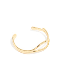 Gold Plated Organic Open Wave Wrist Cuff - link has visual effect only