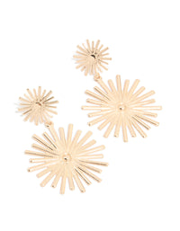Gold Double Sun Spike Drop Earrings - link has visual effect only