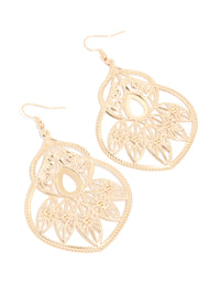 Gold Filigree Teardrop Earrings - link has visual effect only
