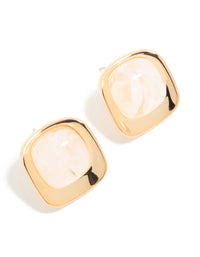 Gold Marble Centre Stud Earrings - link has visual effect only