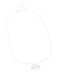 Silver Diamante Open Heart Infinity Pendant Necklace - link has visual effect only