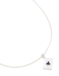 Silver Mini Ace Card Pendant Necklace - link has visual effect only