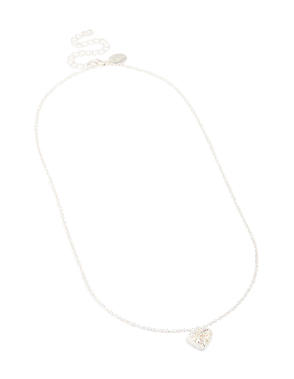 Silver Engraved Bubble Heart Necklace