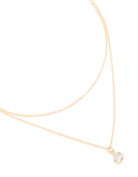 Gold Diamante & Chain Layered Necklace - link has visual effect only