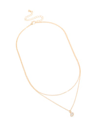 Gold Diamante & Chain Layered Necklace - link has visual effect only