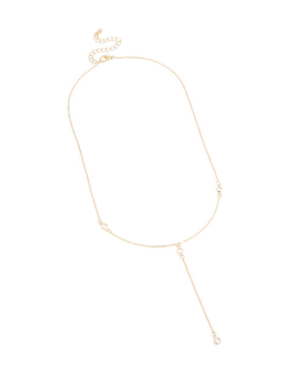 Gold Diamante Y-Necklace