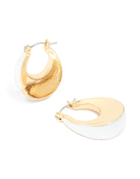 Mixed Metal Plated Small Graduated Flat Hoop Earrings - link has visual effect only
