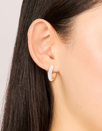 Mixed Metal Plated Classic Diamante Hoop Earrings - link has visual effect only