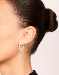 Mixed Metal Plated Large Smooth Knot Hoop Earrings - link has visual effect only