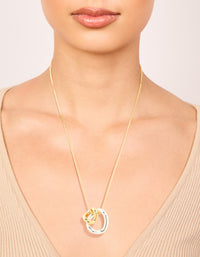 Mixed Metal Plated Swirl Pendant Necklace - link has visual effect only