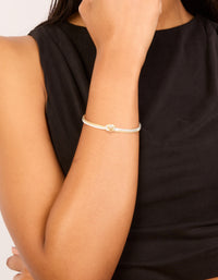 Mixed Metal Plated Thin Wire Knotted Wrist Cuff - link has visual effect only