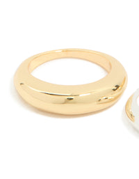 Mixed Metal Plated Chubby Organic Rings 3-Pack - link has visual effect only