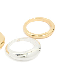 Mixed Metal Plated Chubby Organic Rings 3-Pack - link has visual effect only