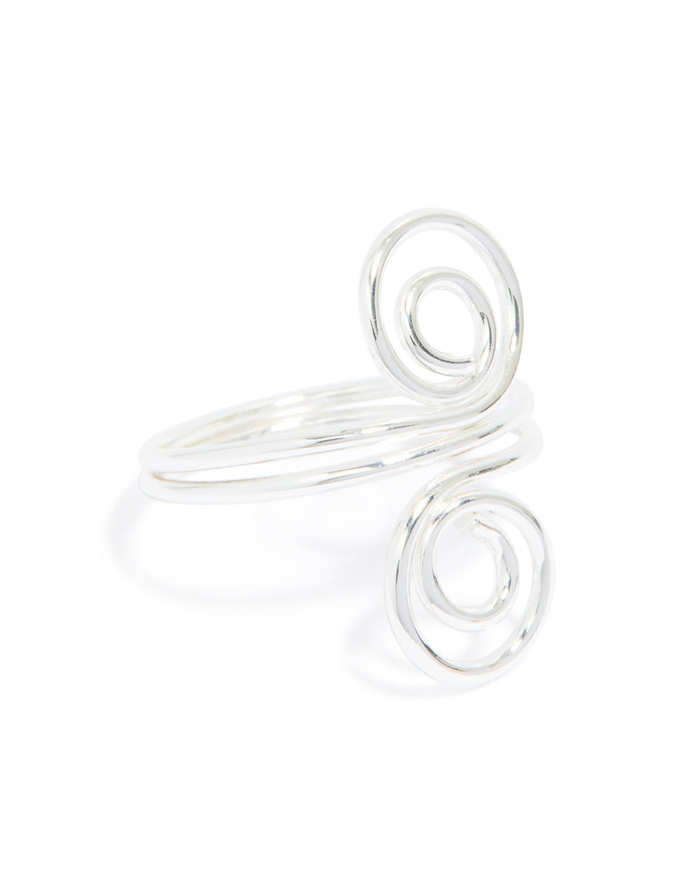 Silver Plated Double Swirl Front Ring