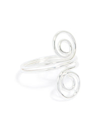 Silver Plated Double Swirl Front Ring - link has visual effect only